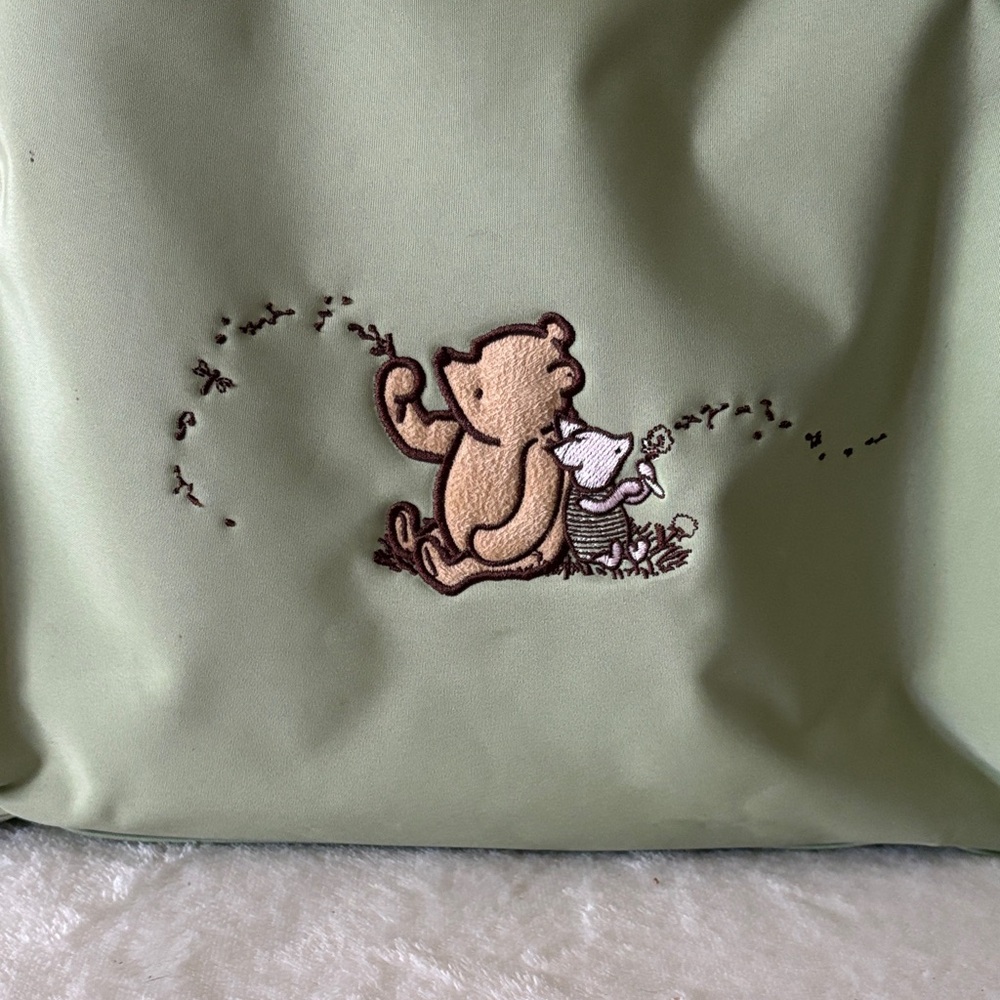 Disney Light Green 4 in 1 Winnie the Pooh Diaper Bag with Brown Trim - Picture 2 of 14